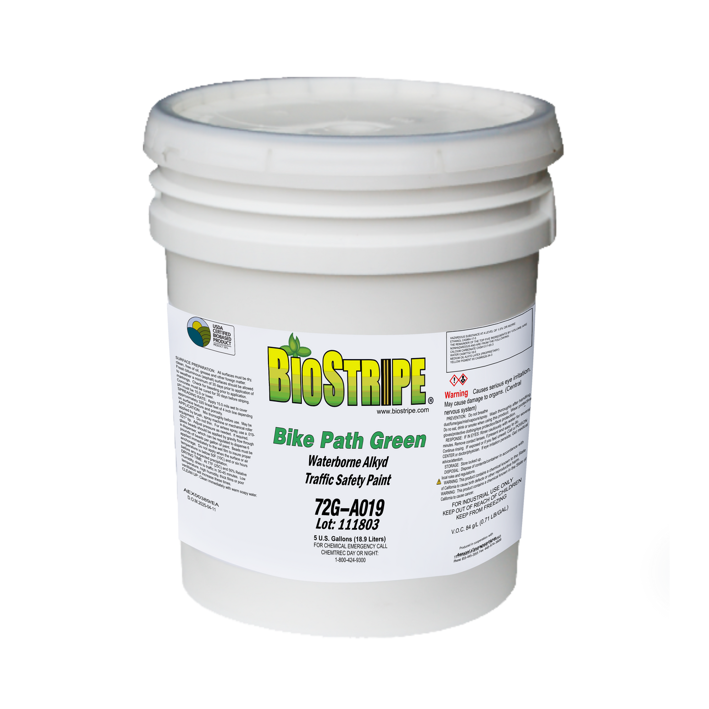 Waterborne Alkyd Traffic Paint Bike Green