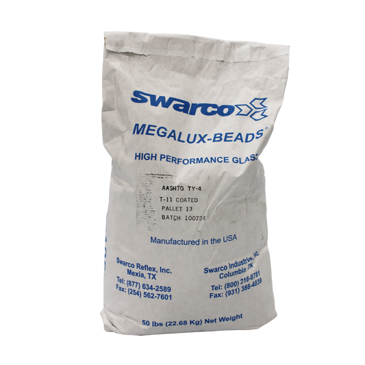 SWARCO IL Type-4 Megalux Glass Beads 50 lbs. Bag