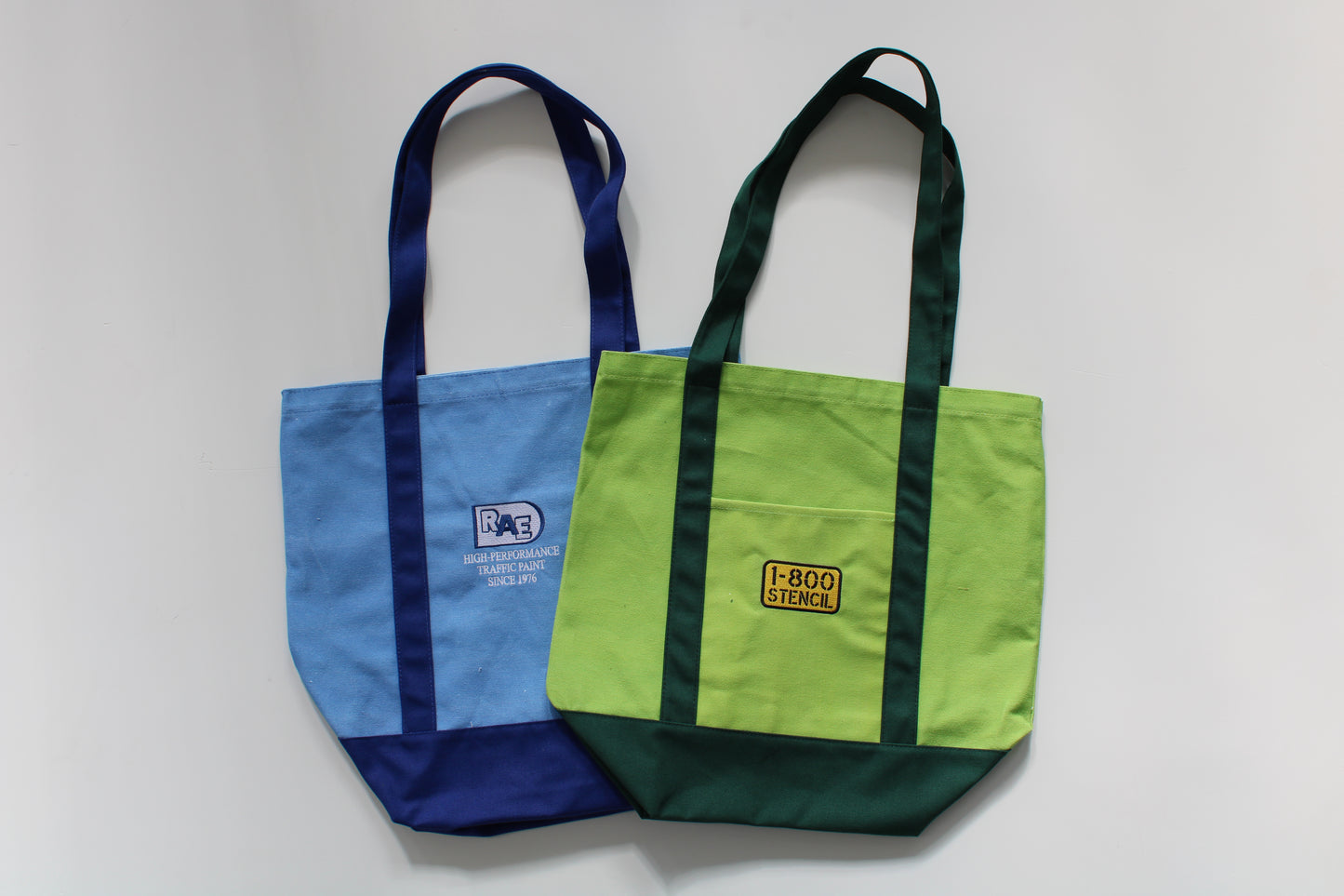 picture of 2 RAE Nature Tote bags blue and green