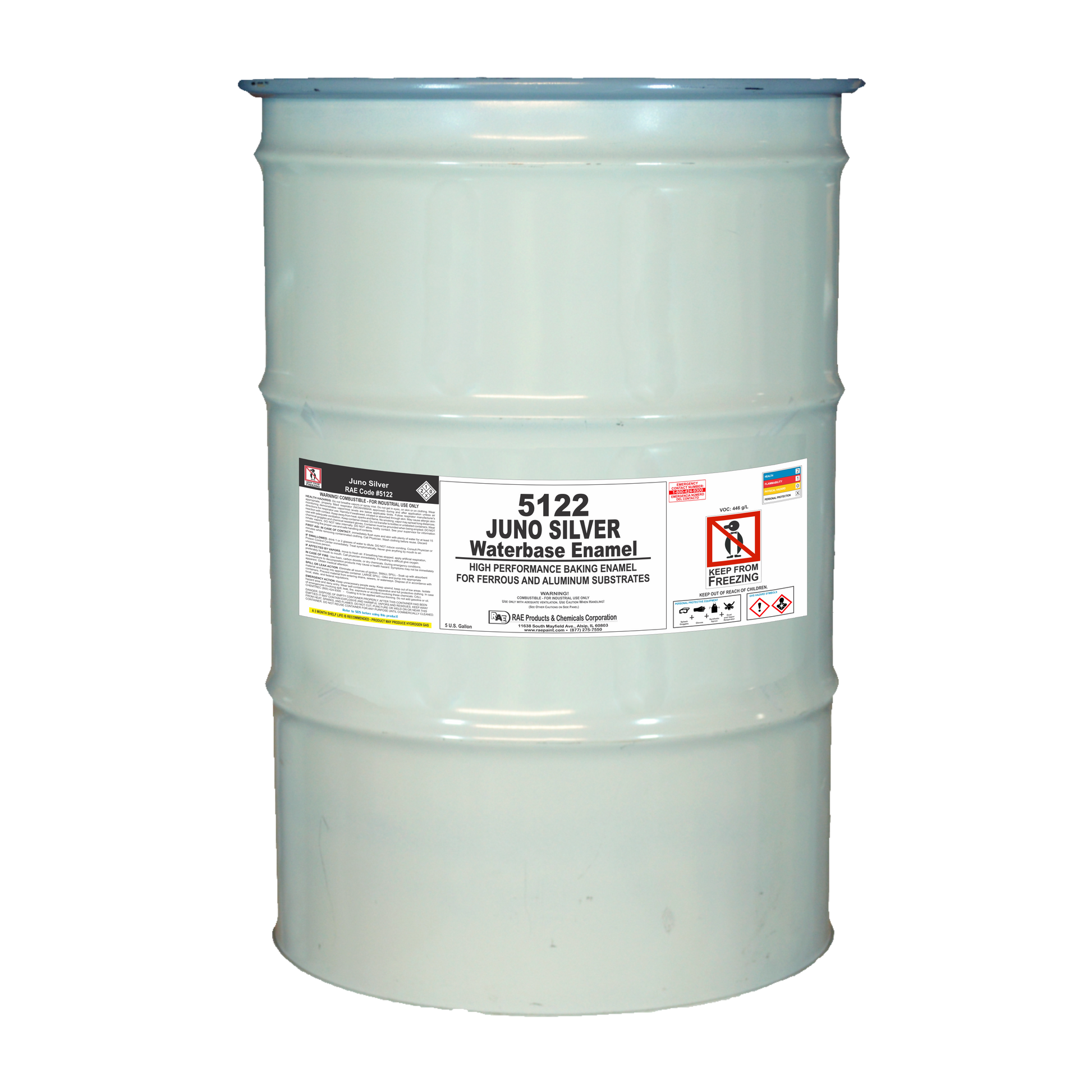 RAE Juno Silver Waterbase Enamel 55 gallons
