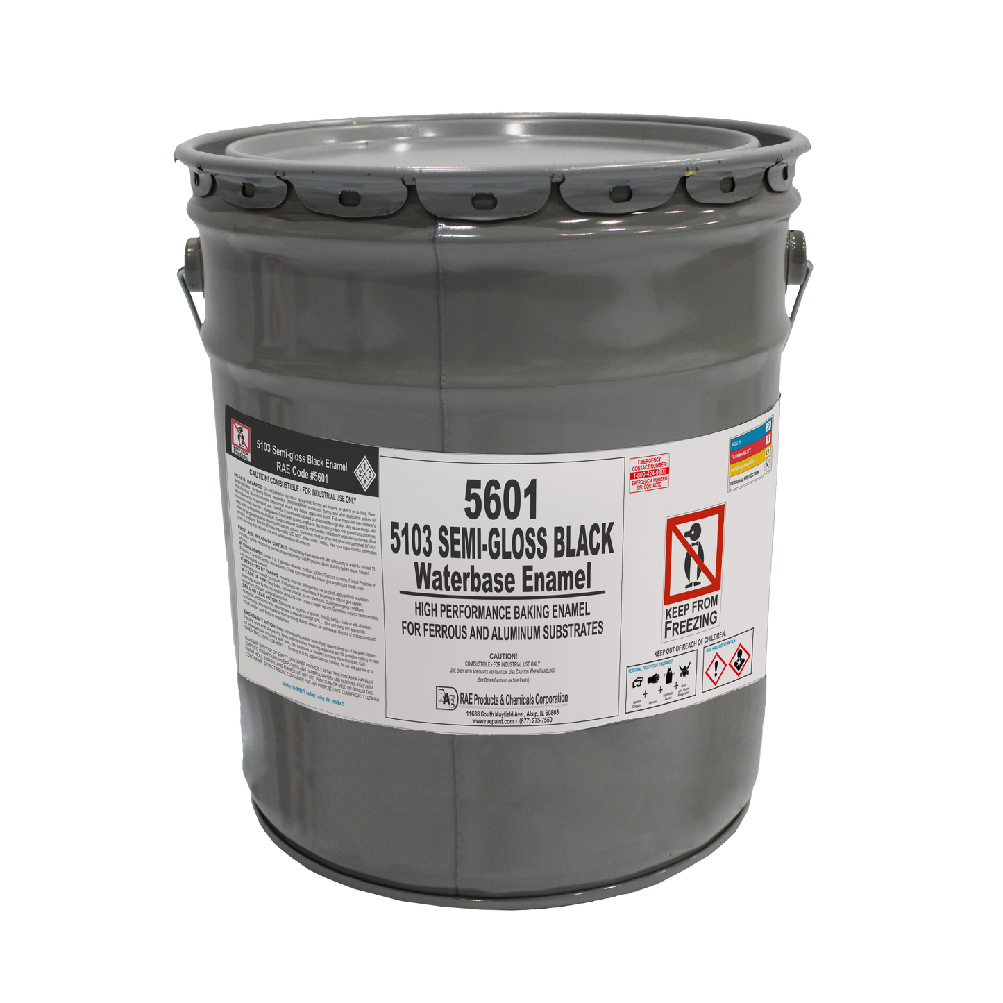 Black 5103 Semi-Gloss Waterbase Baking Enamel 5 gallons