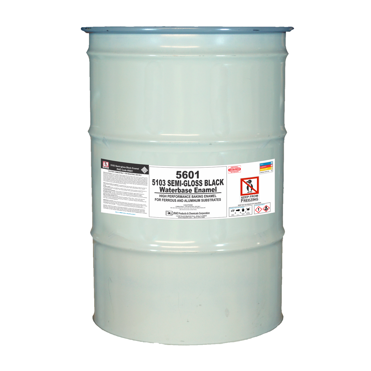 Black 5103 Semi-Gloss Waterbase Baking Enamel Drum 55 gallons
