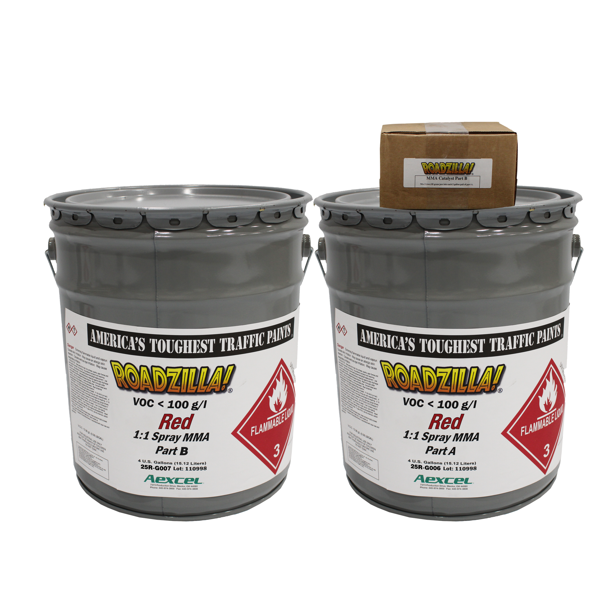 picture of 2 drums of Red Roadzilla 1:1 MMA Part A and Part B