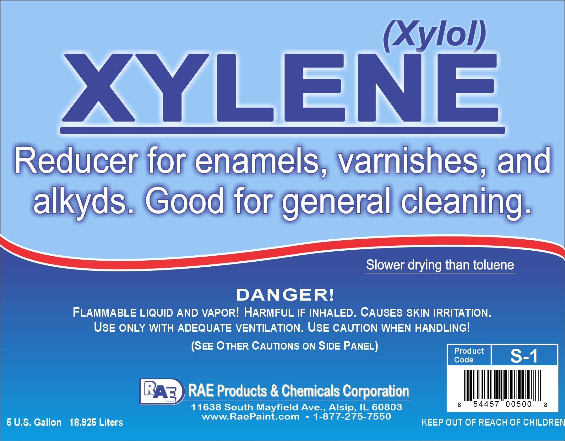 High Purity Xylene Solvent Label