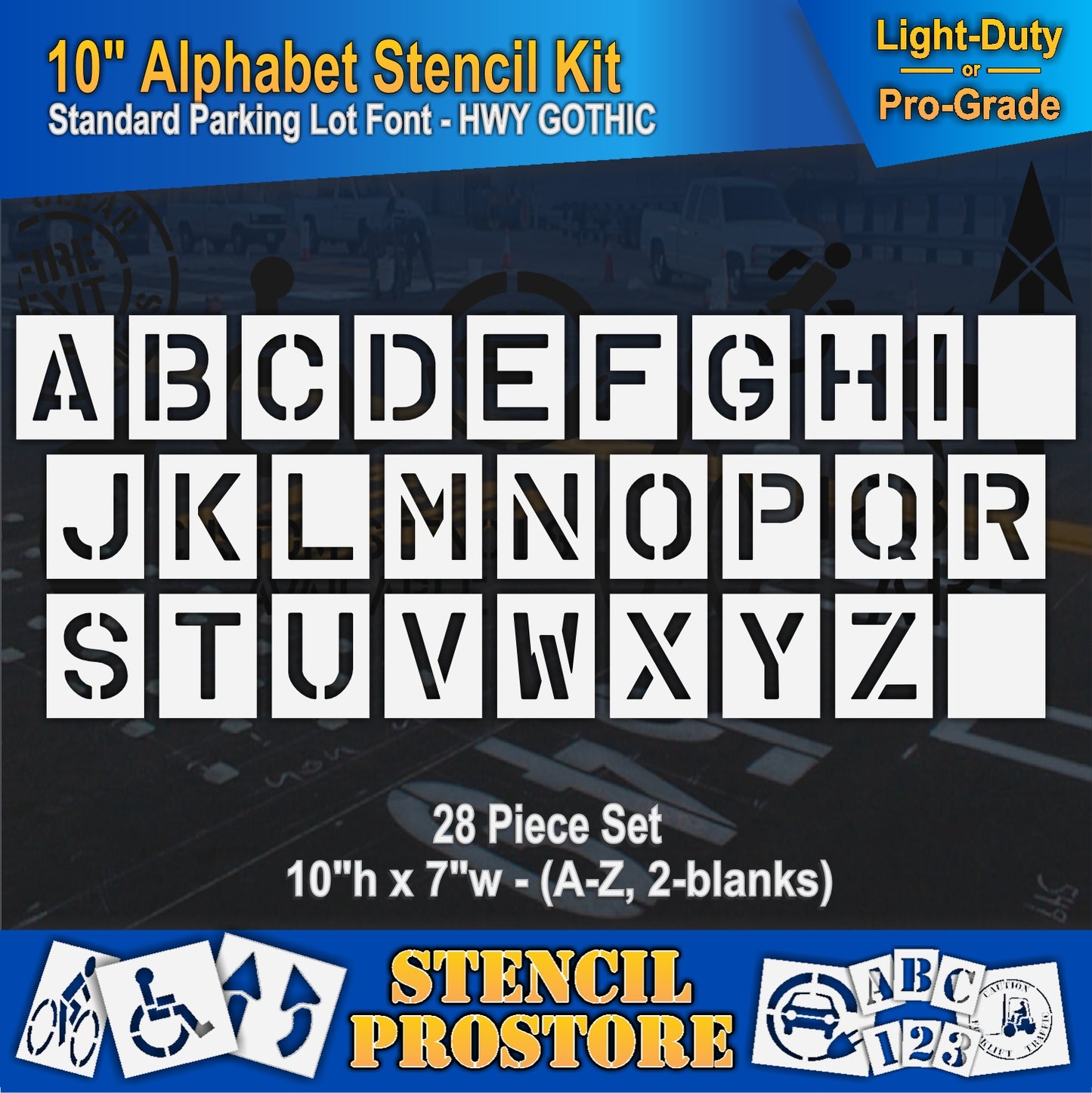 10" Alphabet Kit Stencil full showcase