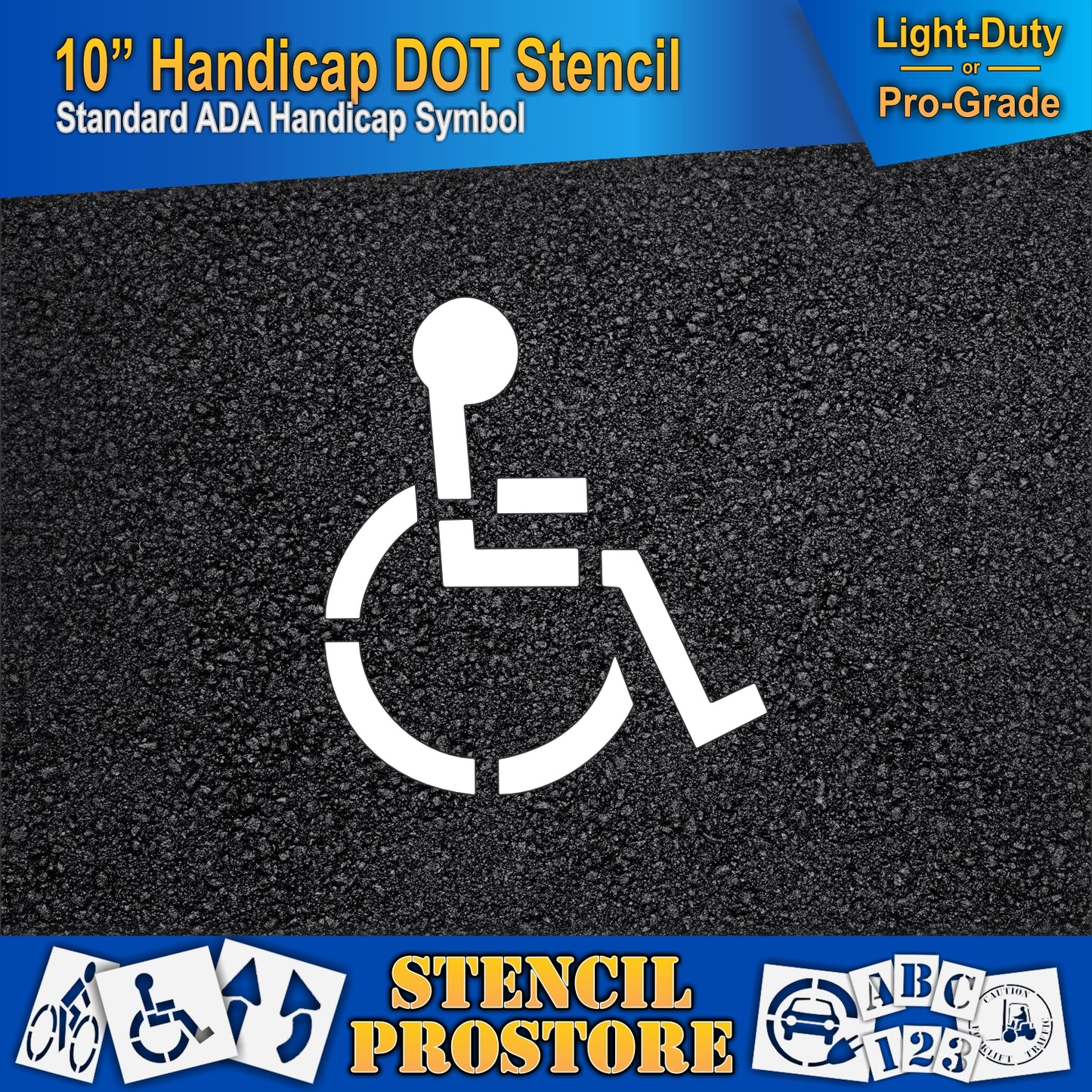 10 Inch Handicap Pavement Stencil – ADA-Compliant Stencil for Parking Lots
