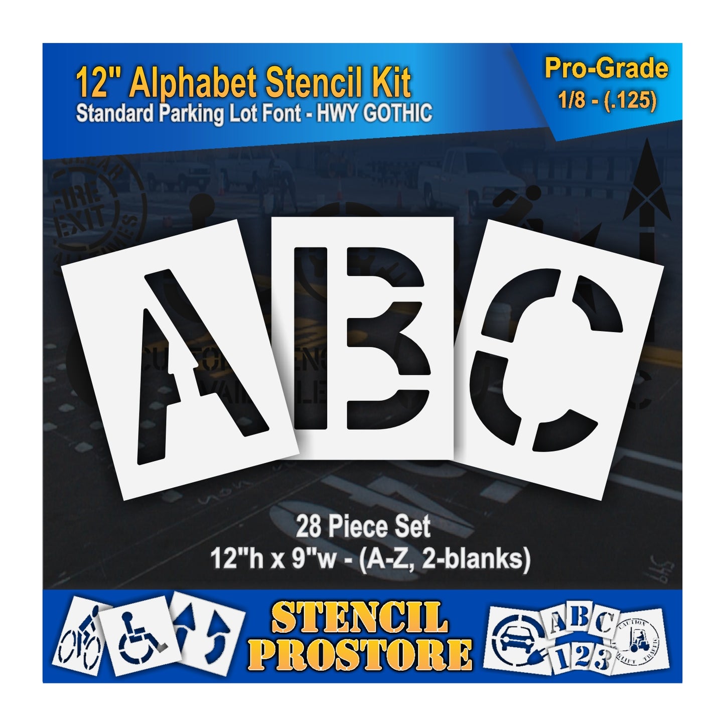 12" letters A, B, and C stencils. 0.125" material