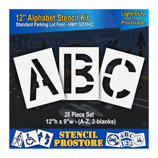12" letters A, B, and C stencils