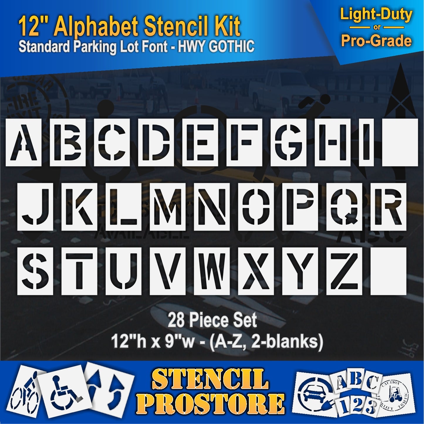 12" alphabet kit full set A-Z with 2 blanks