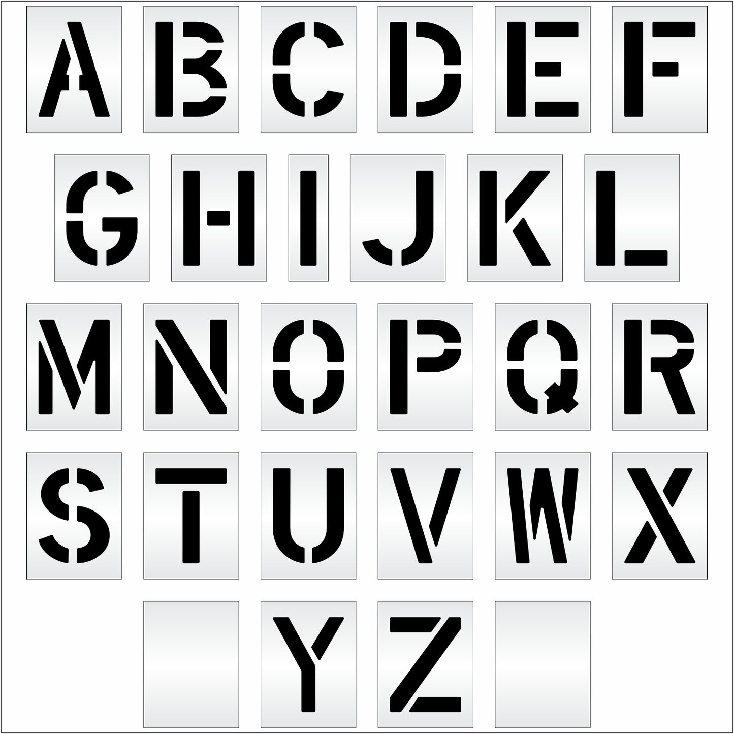 graphic image of 12" alphabet kit full set from A-Z and 2 blanks