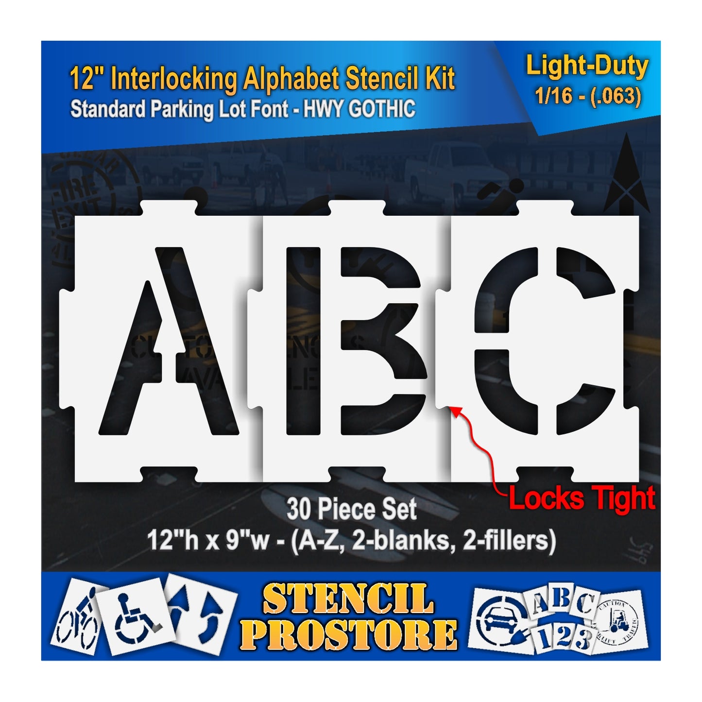 12 inch Interlocking A, B, and C. 0.063" material