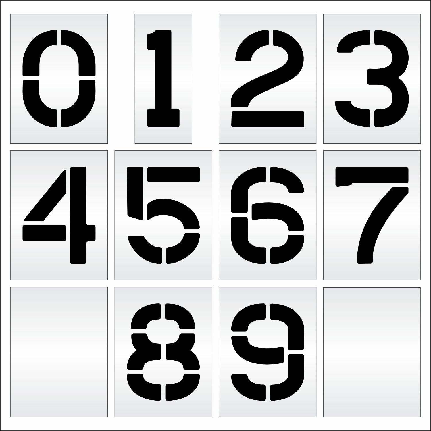 12" number kit full set 0-9 with 2 blanks