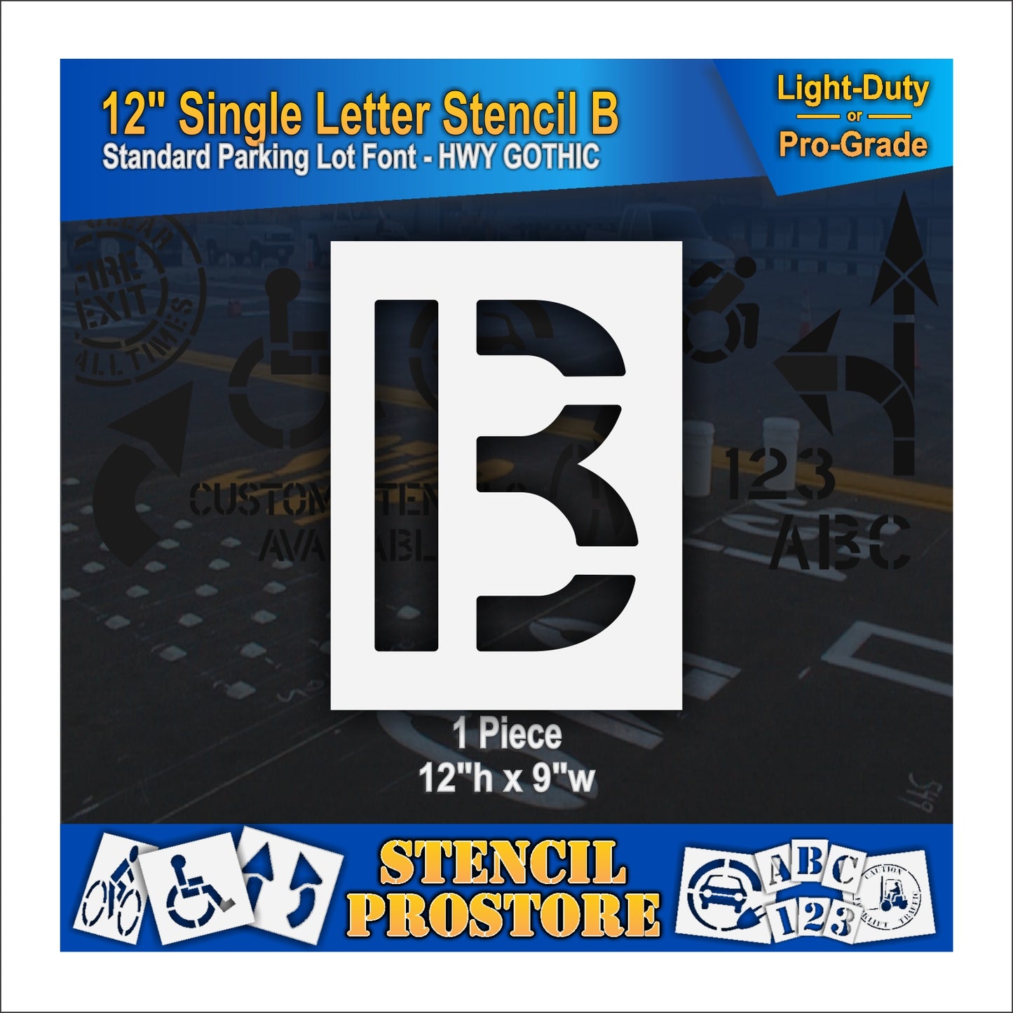 12" single letter B stencli