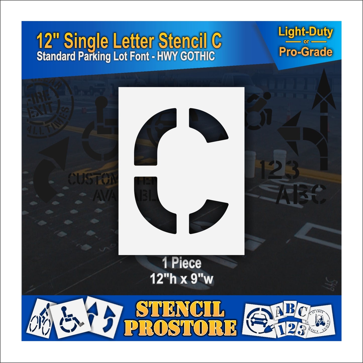 12" single letter C stencil