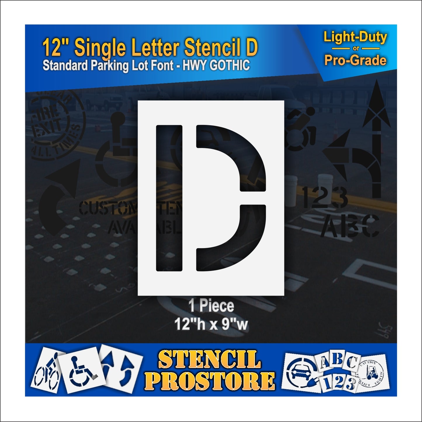 12" single letter D stencil