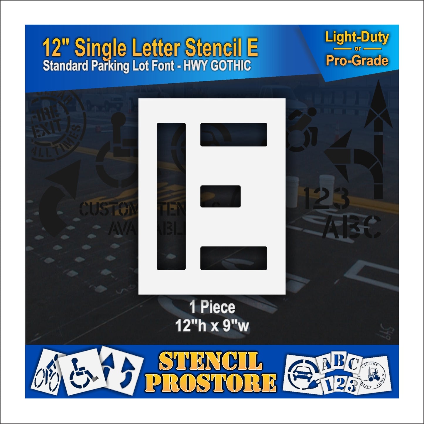 12" single letter E stencil