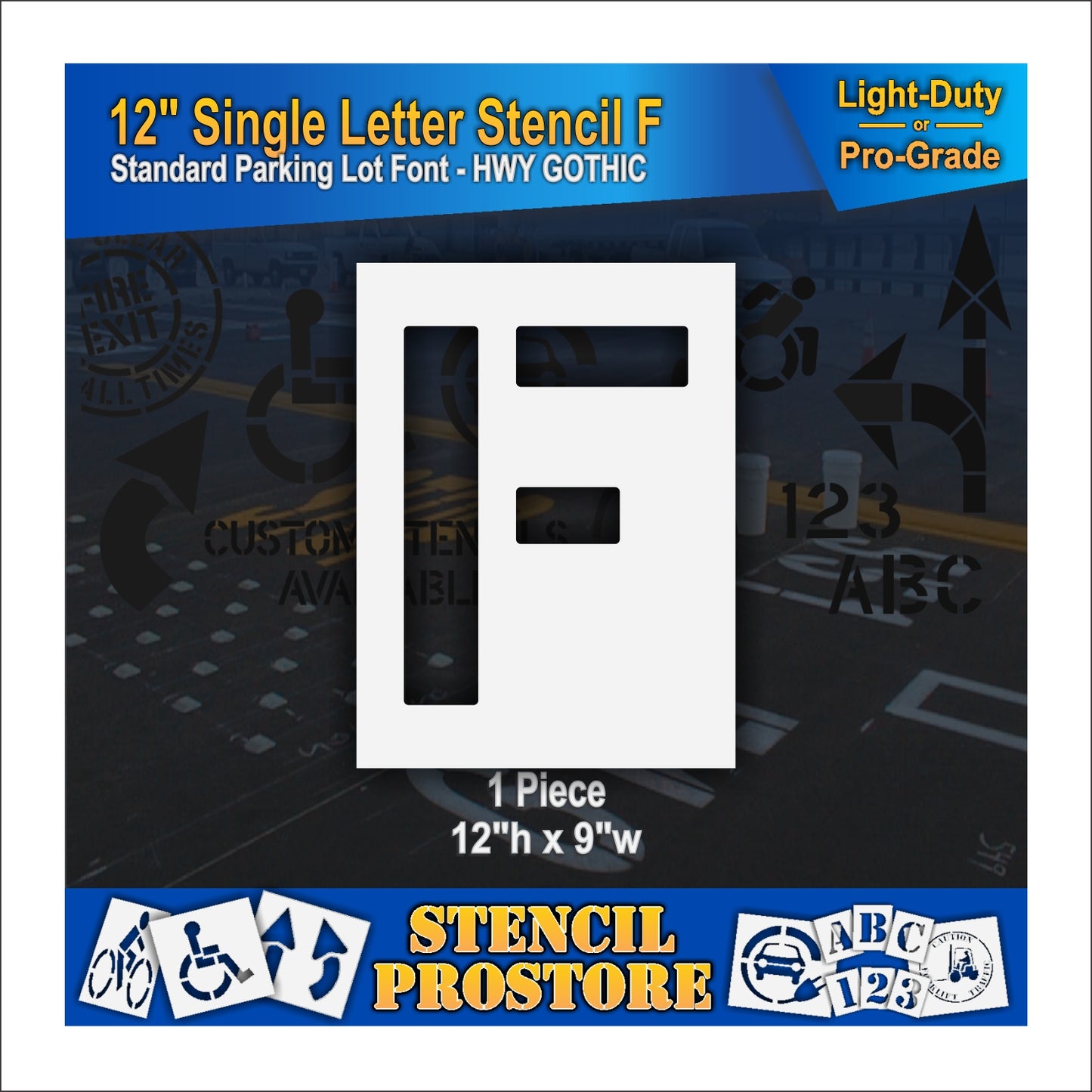 12" single letter F stencil