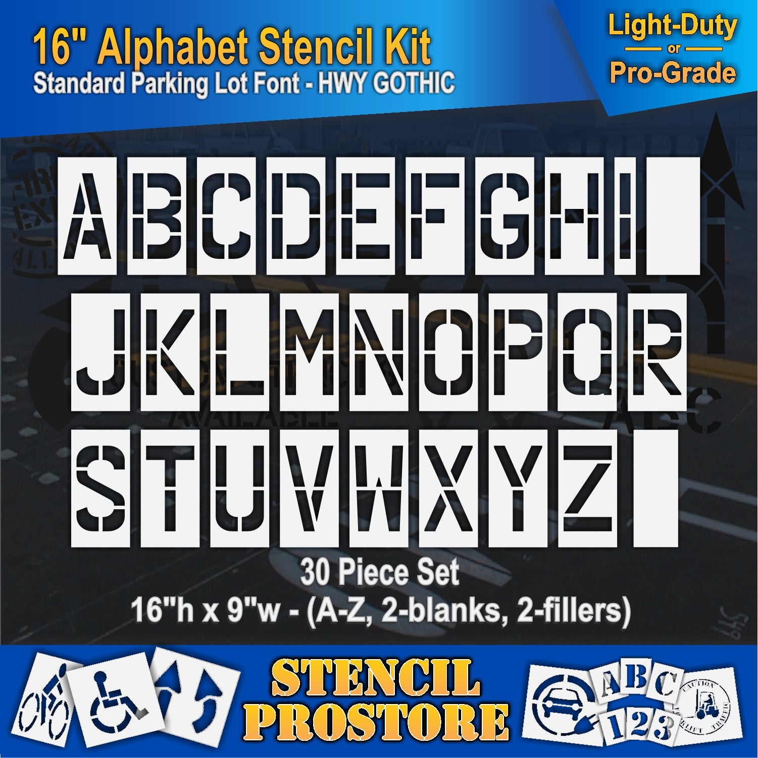 16" alphabet stencil kit full set from A-Z with 2 blanks