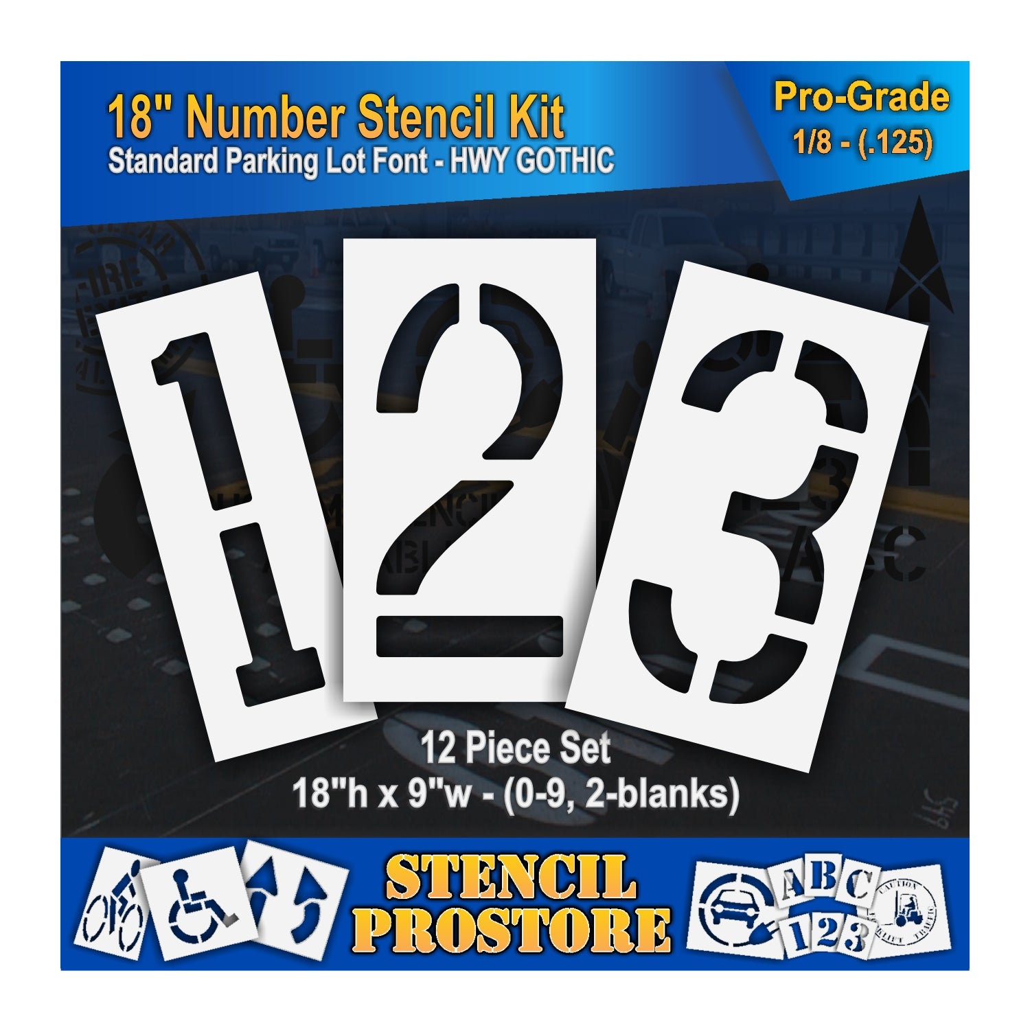 18" numbers 1, 2, and 3 stencils. 0.125" material