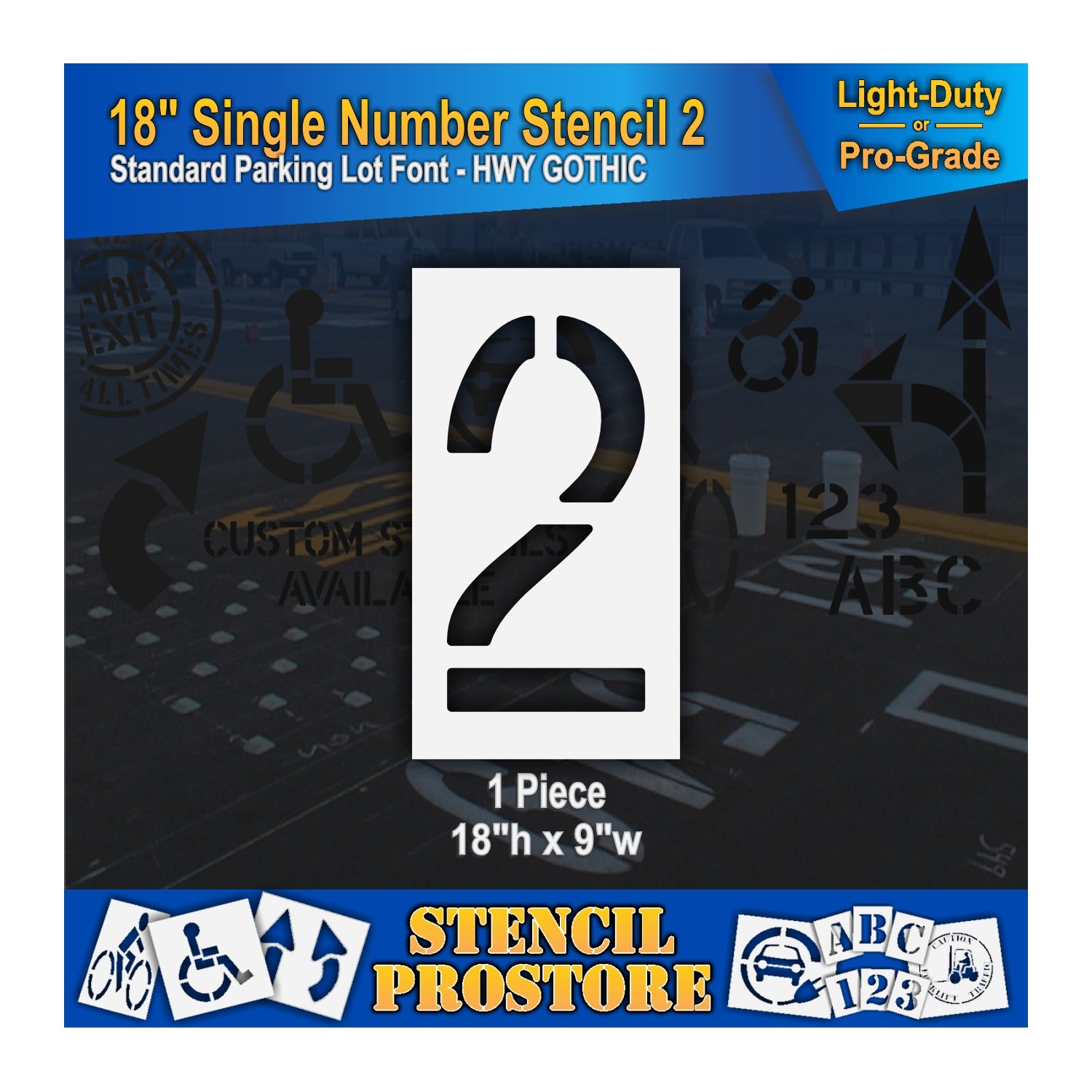 18" single number 2 stencil