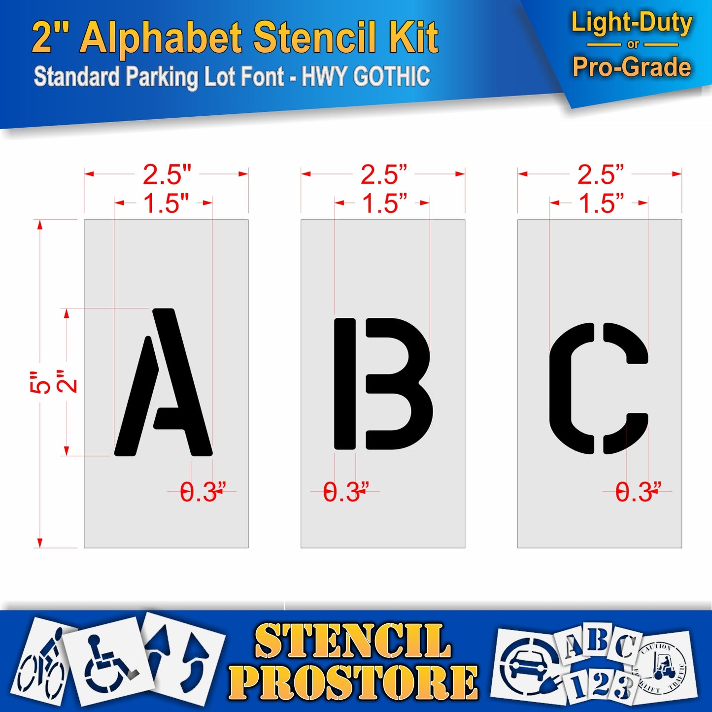 2" Alphabet Kit Stencil
