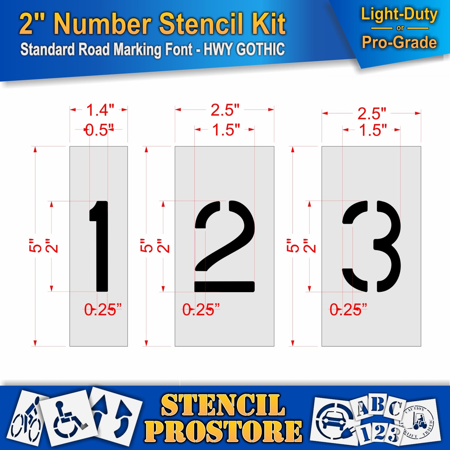 2" Number Kit Stencil