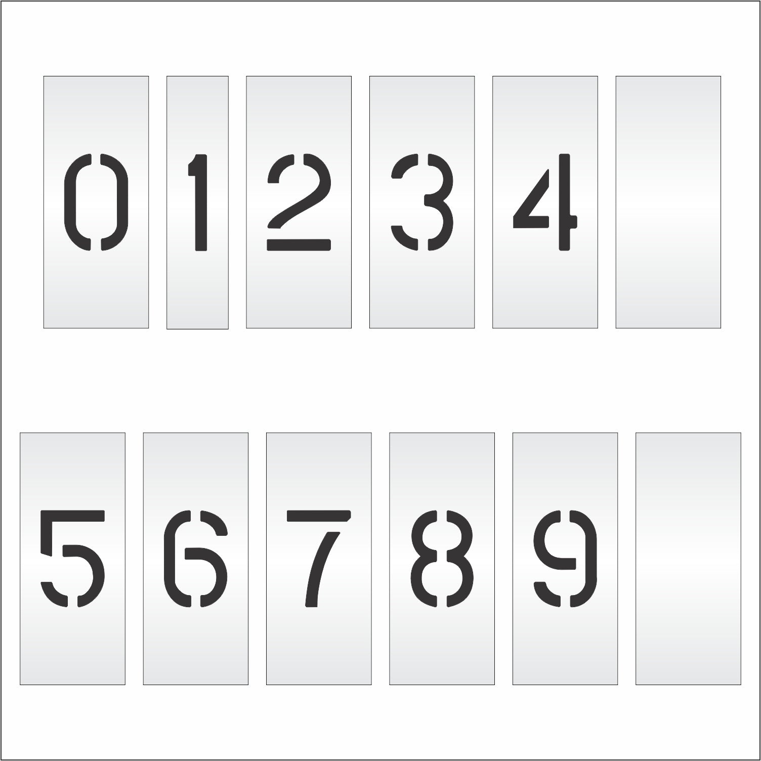 graphic image of 2" number kit full set 0-9 with 2 blanks