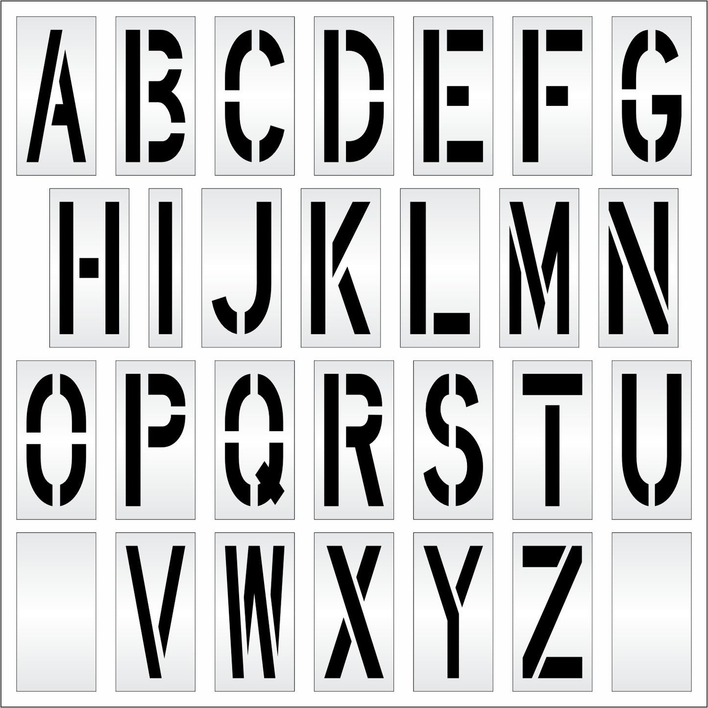 graphic image of alphabet kit from A-Z with blanks