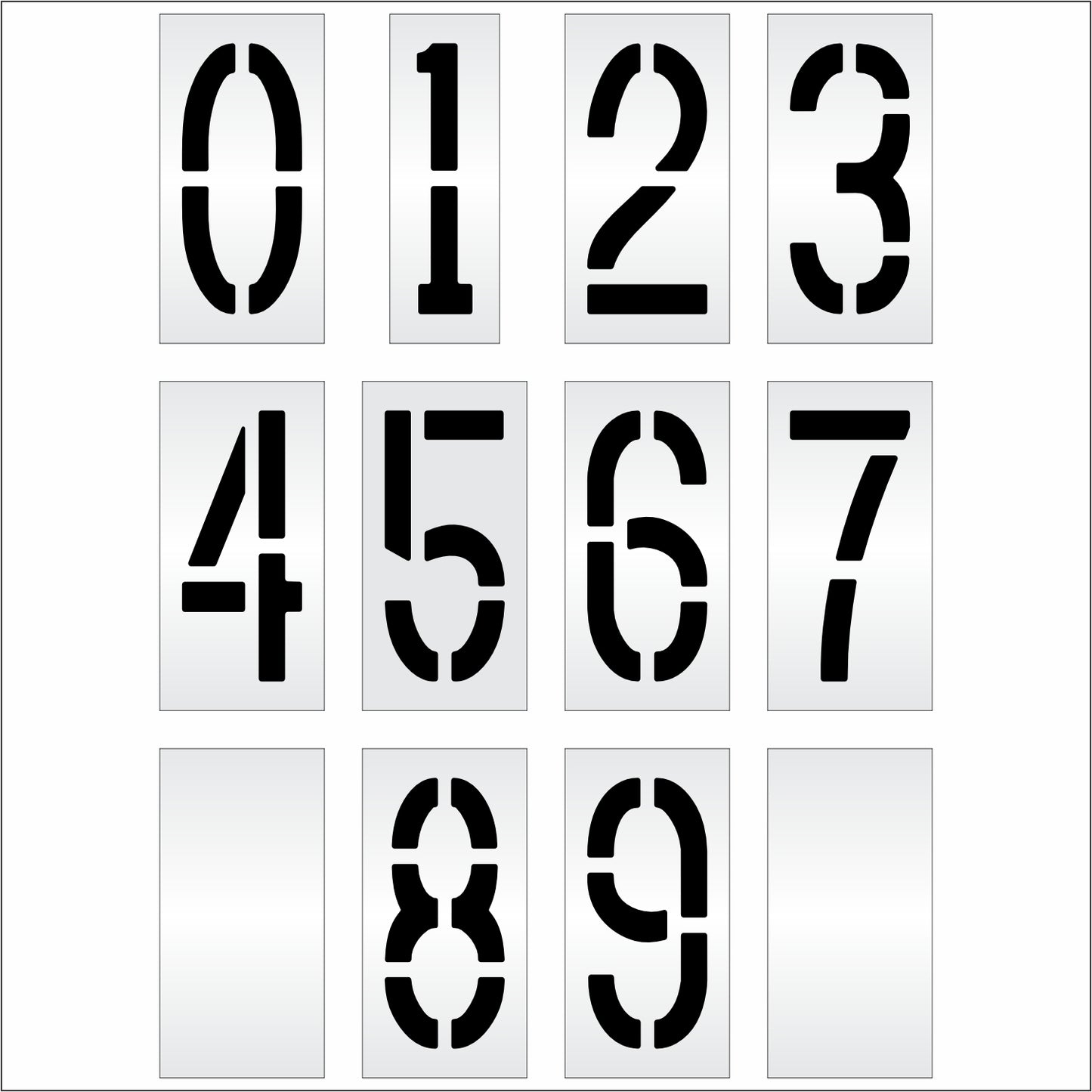 graphic image of 20" number kit stencils full set
