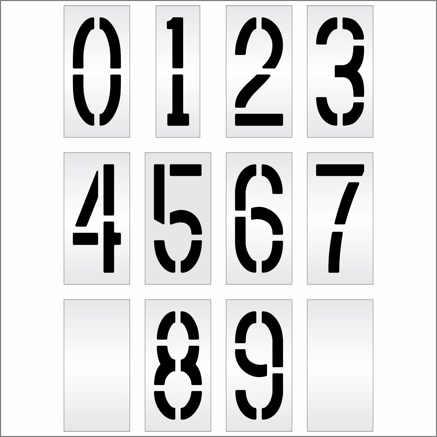 graphic image of 20" number kit stencils full set