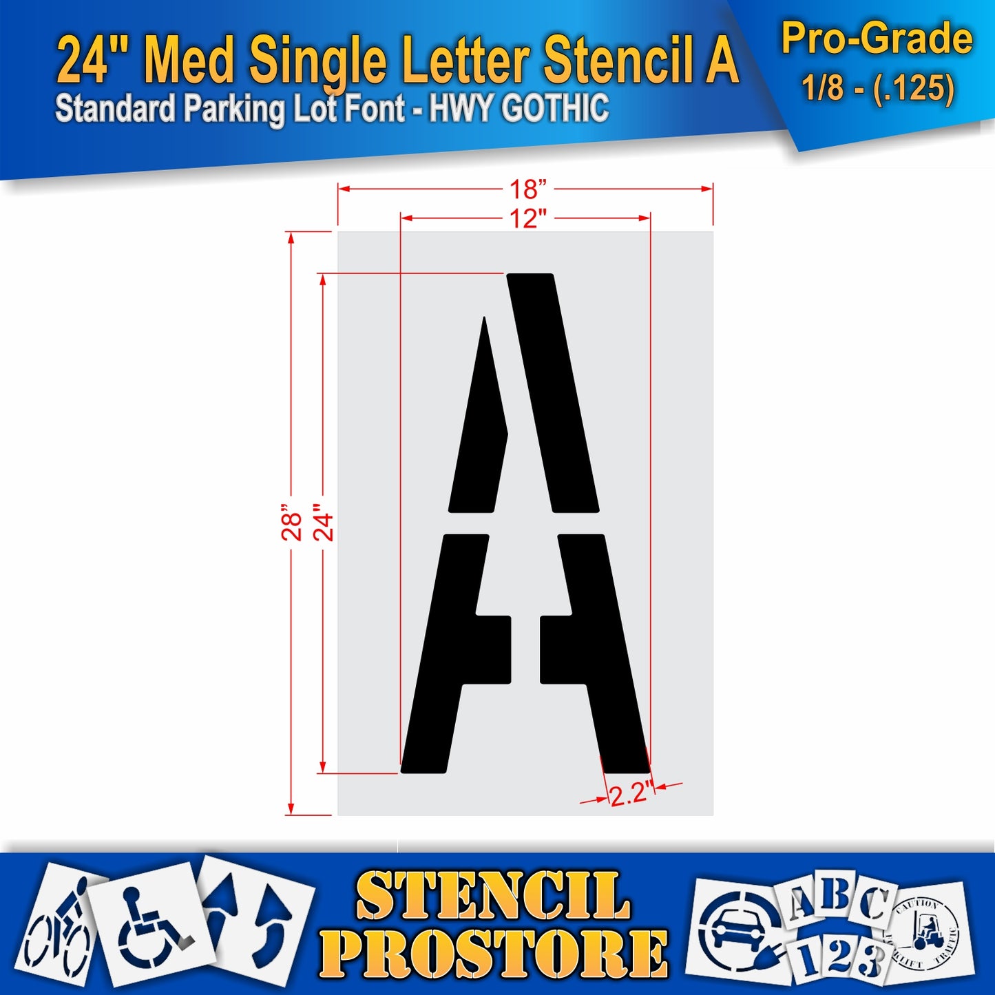 24" Medium Alphabet Kit Stencil