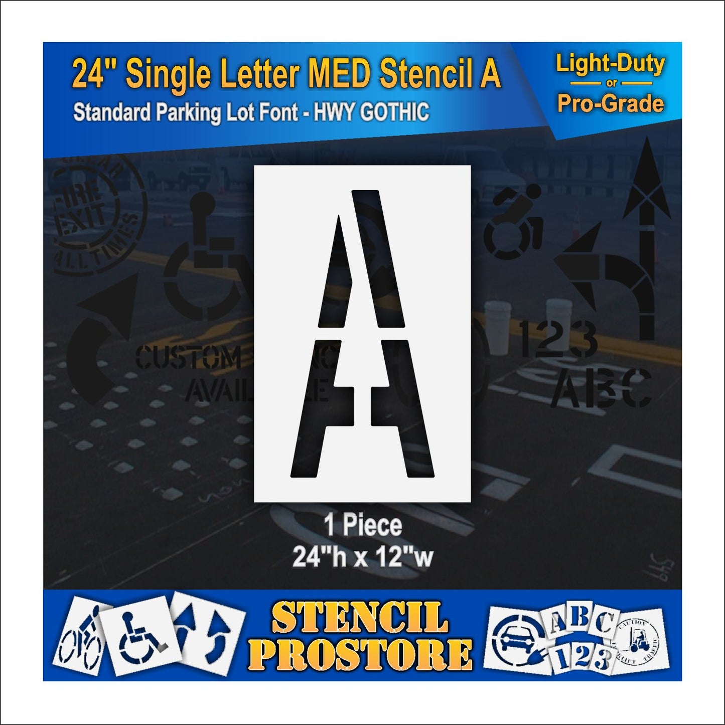 graphic image of 24" medium single letter A