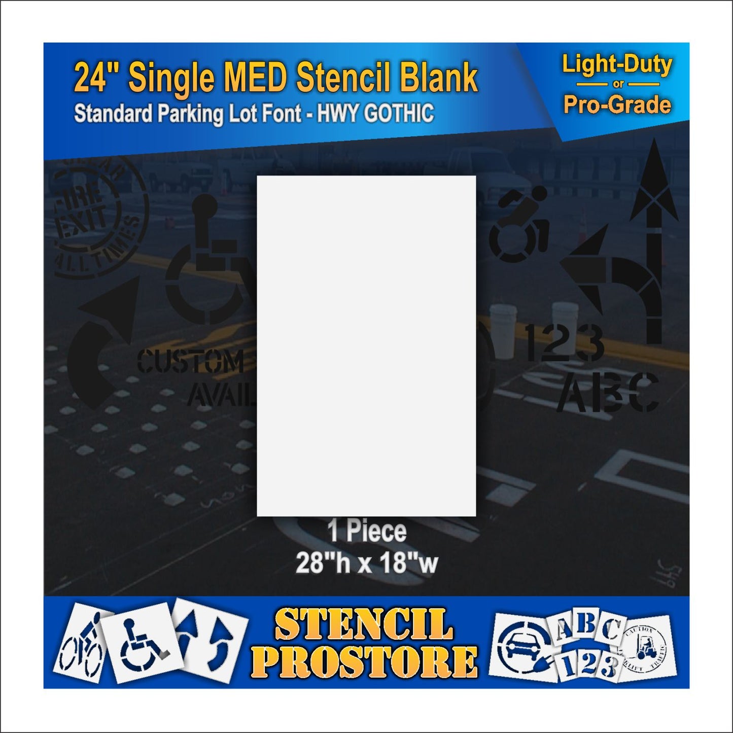 graphic image of 28" x 18" blank stencil