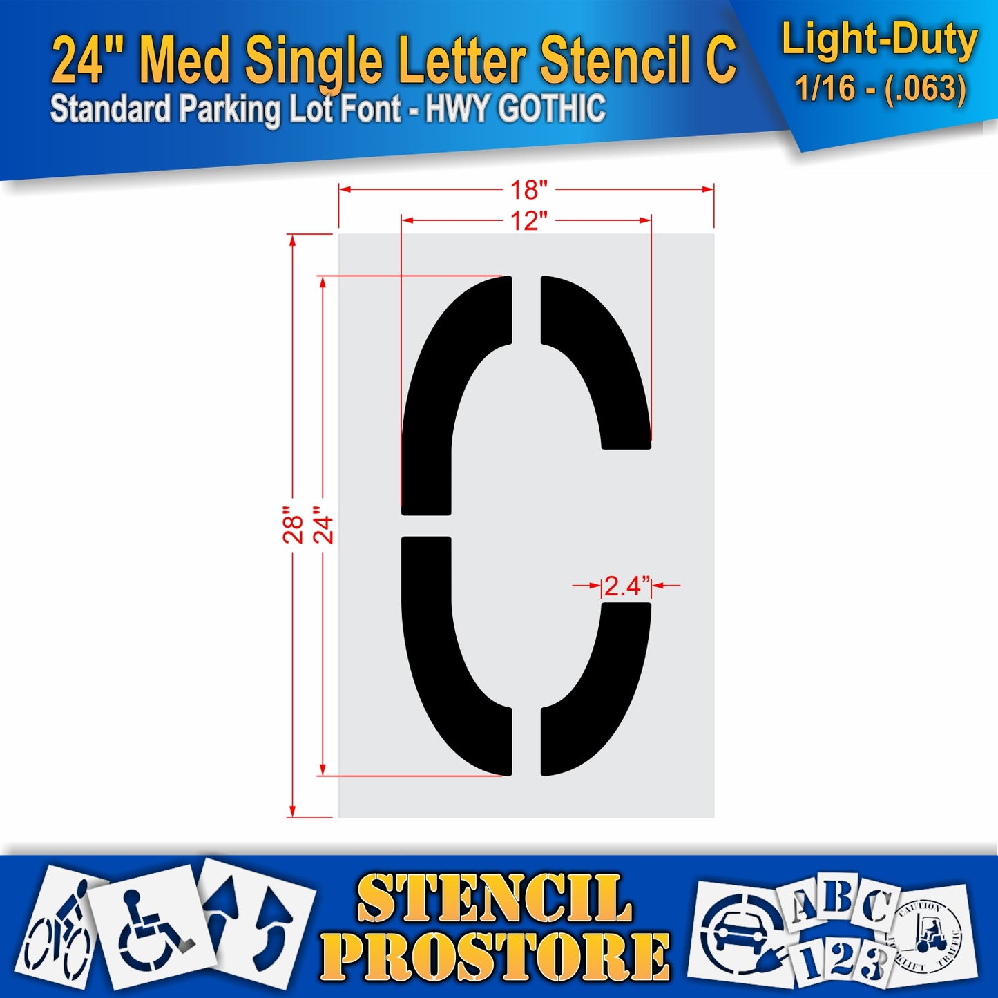 24" Medium Alphabet Kit Stencil