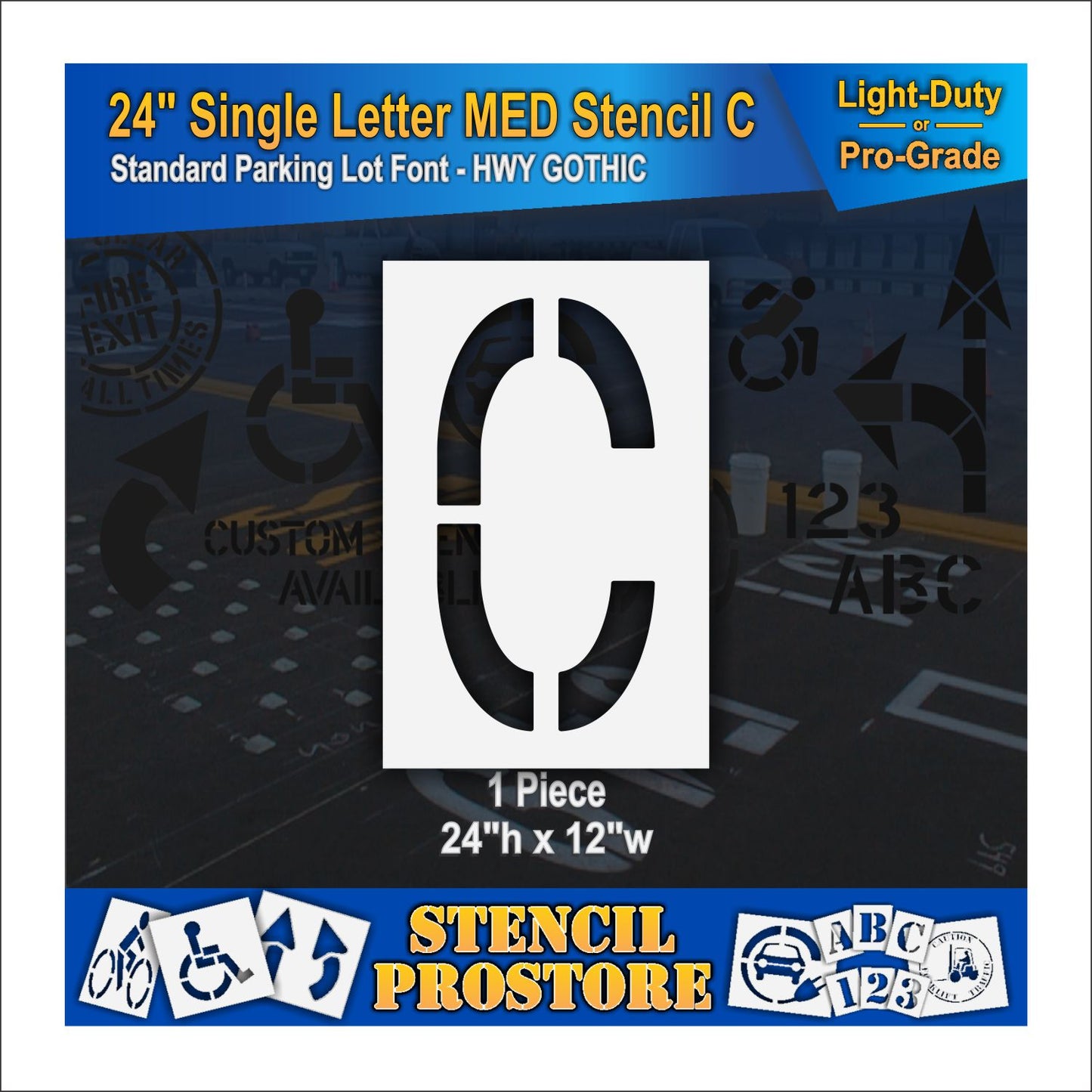 graphic image of 24" single letter C stencil