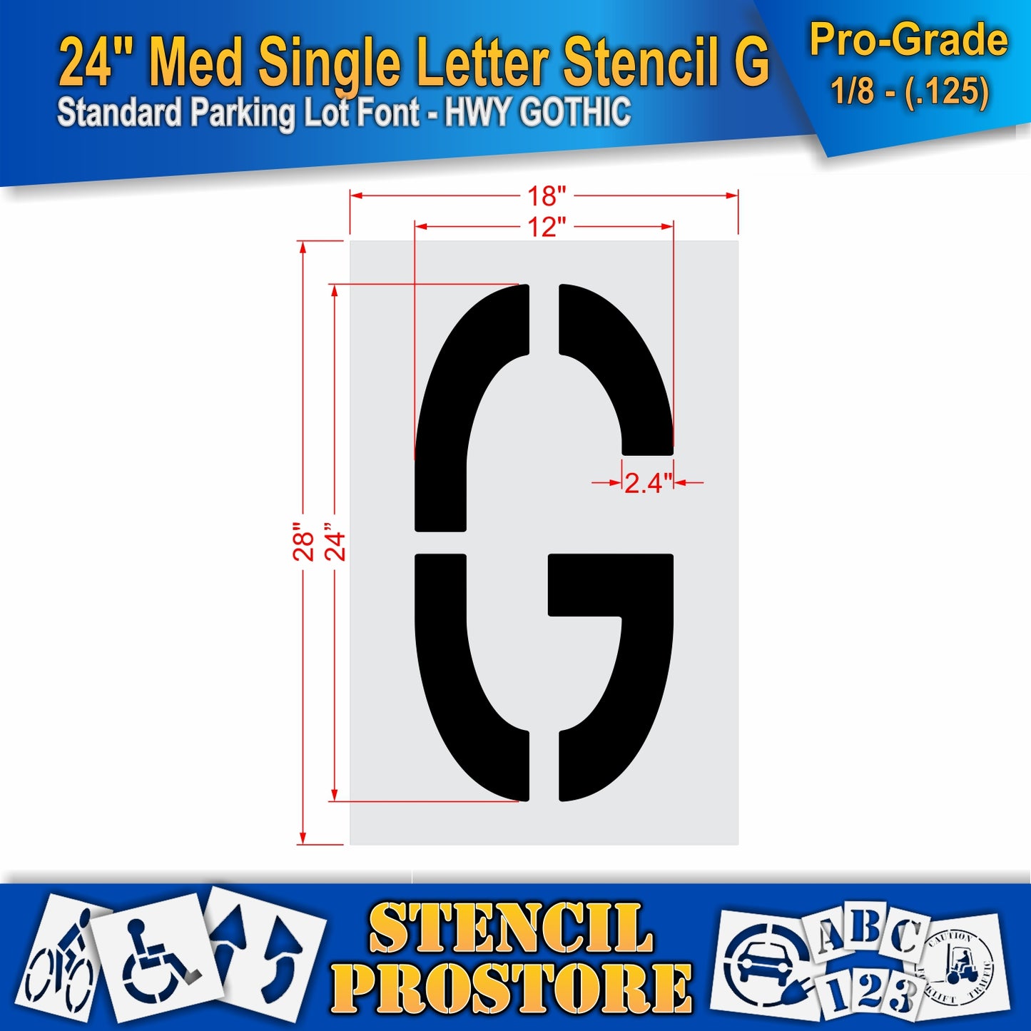 24" Medium Alphabet Kit Stencil