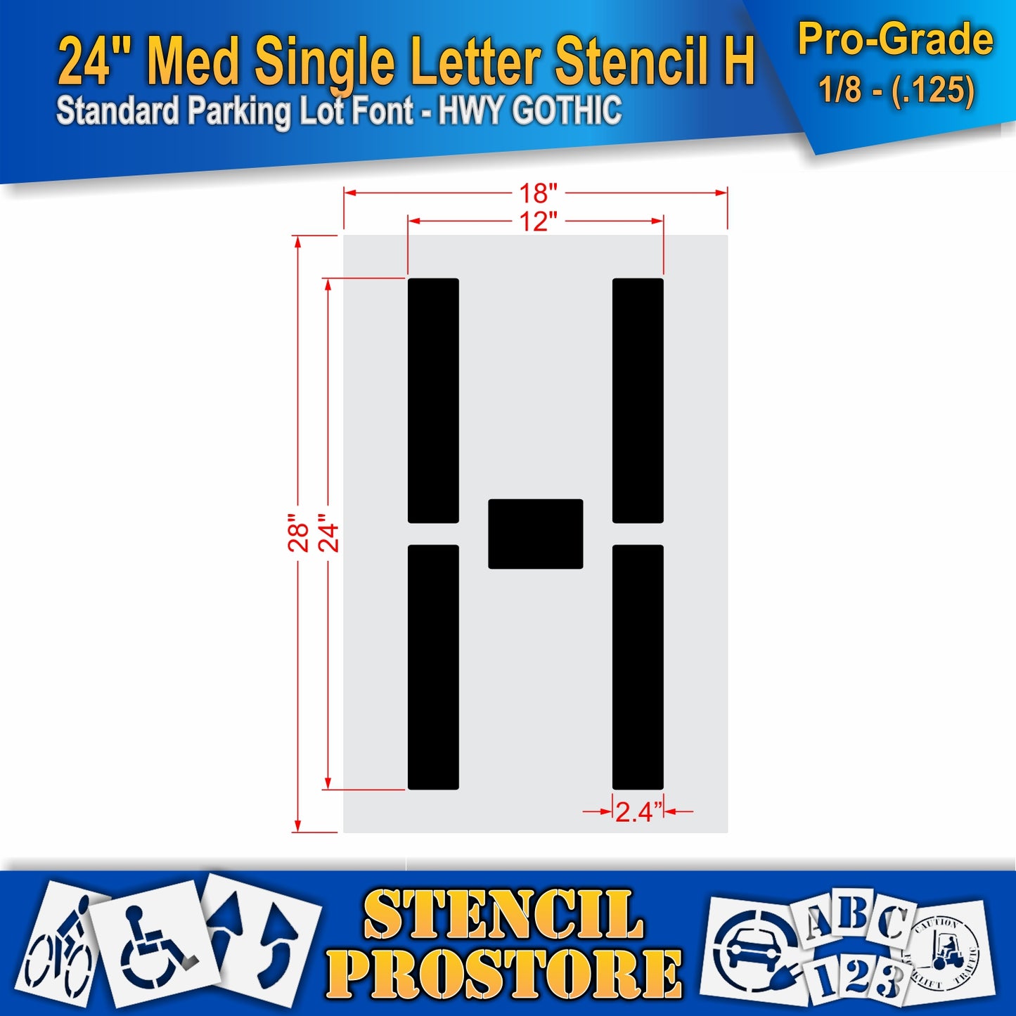 24" Medium Alphabet Kit Stencil
