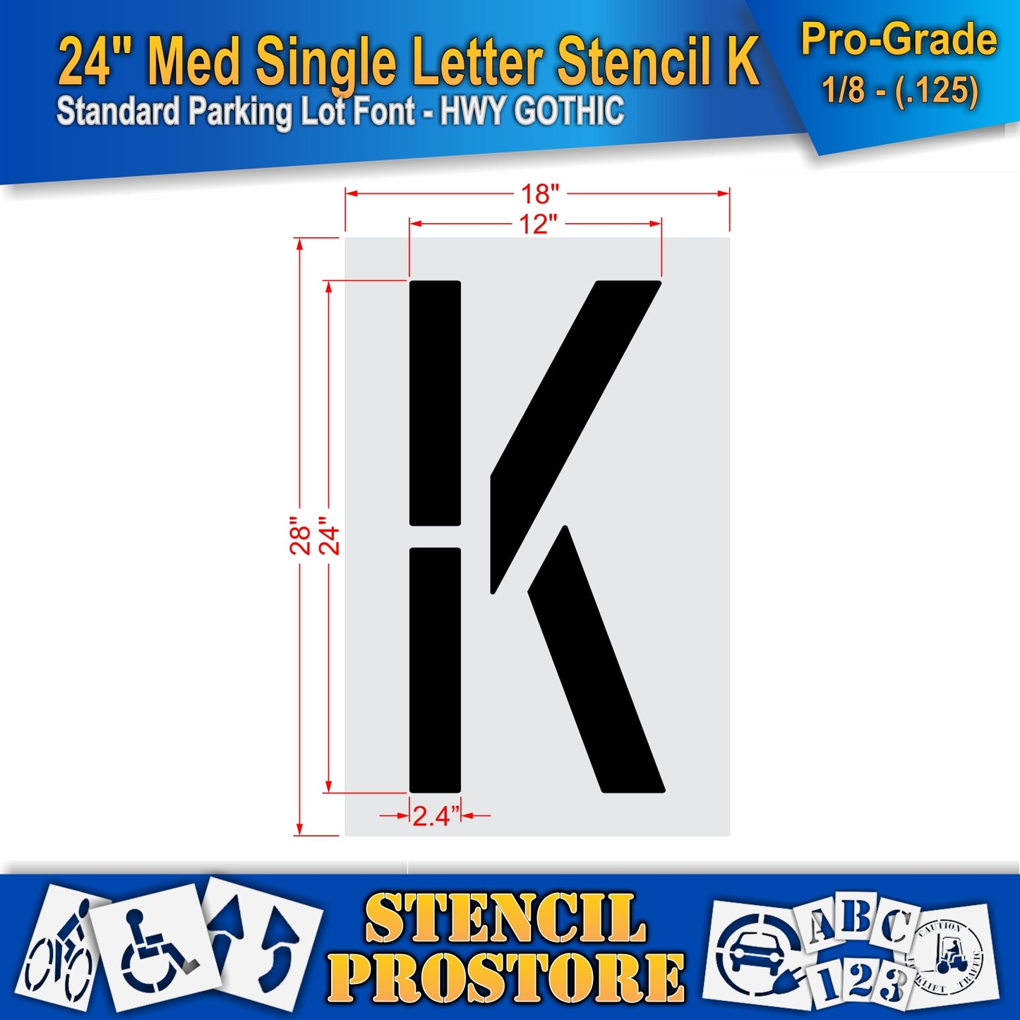 24" Medium Alphabet Kit Stencil