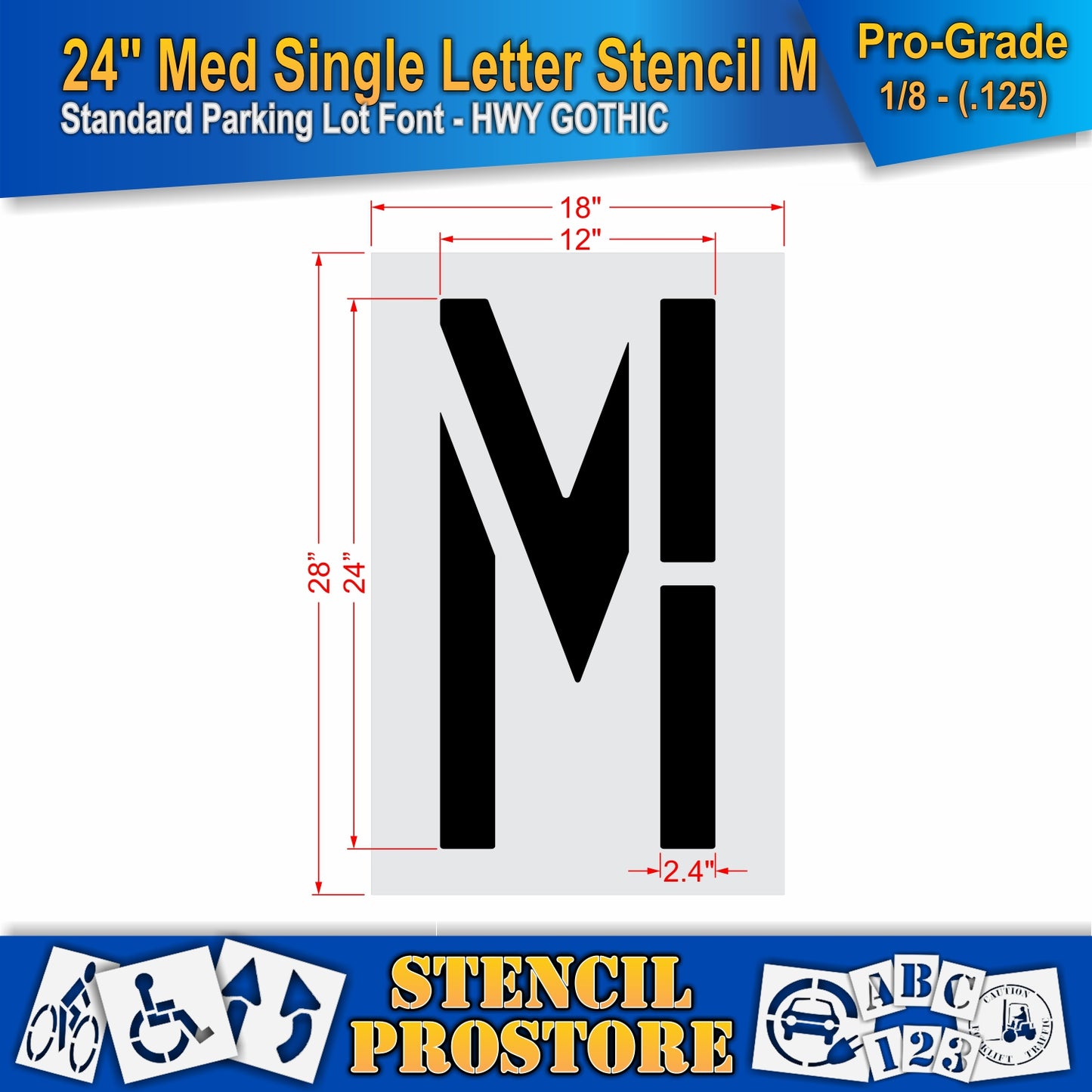 24" Medium Alphabet Kit Stencil