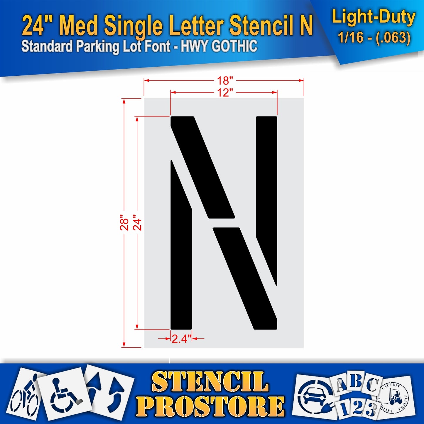24" Medium Alphabet Kit Stencil
