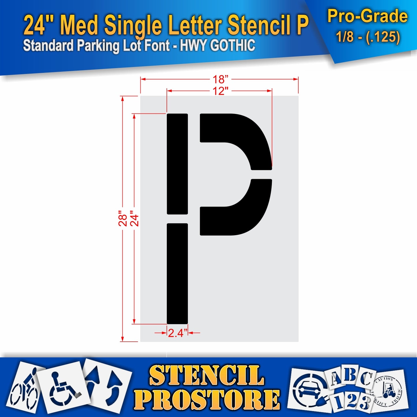 24" Medium Alphabet Kit Stencil