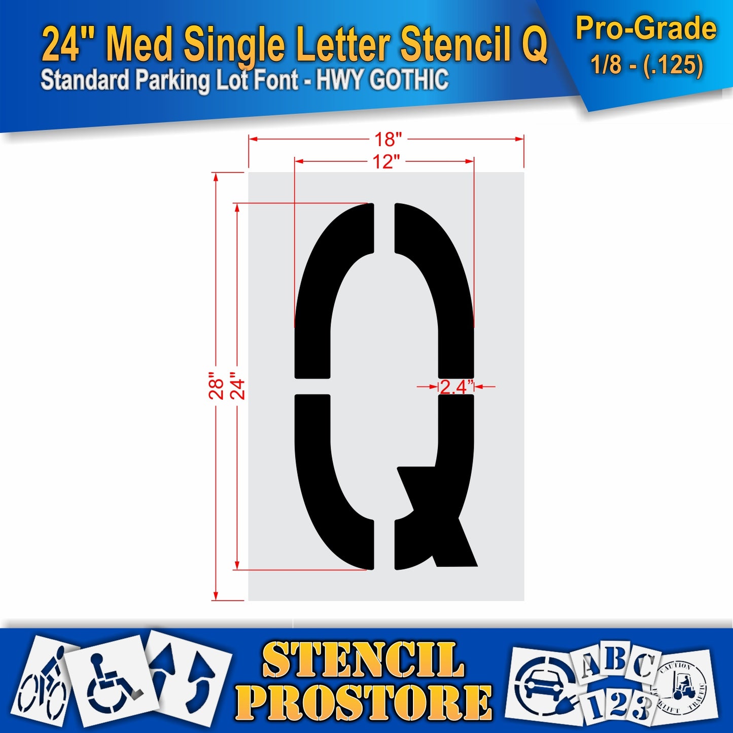 24" Medium Alphabet Kit Stencil
