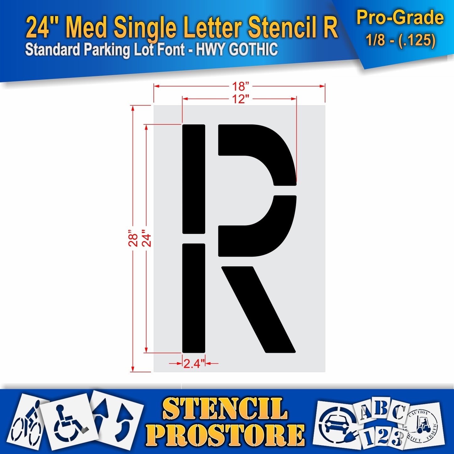 24" Medium Alphabet Kit Stencil