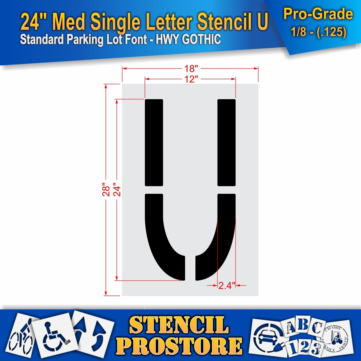 24" Medium Alphabet Kit Stencil
