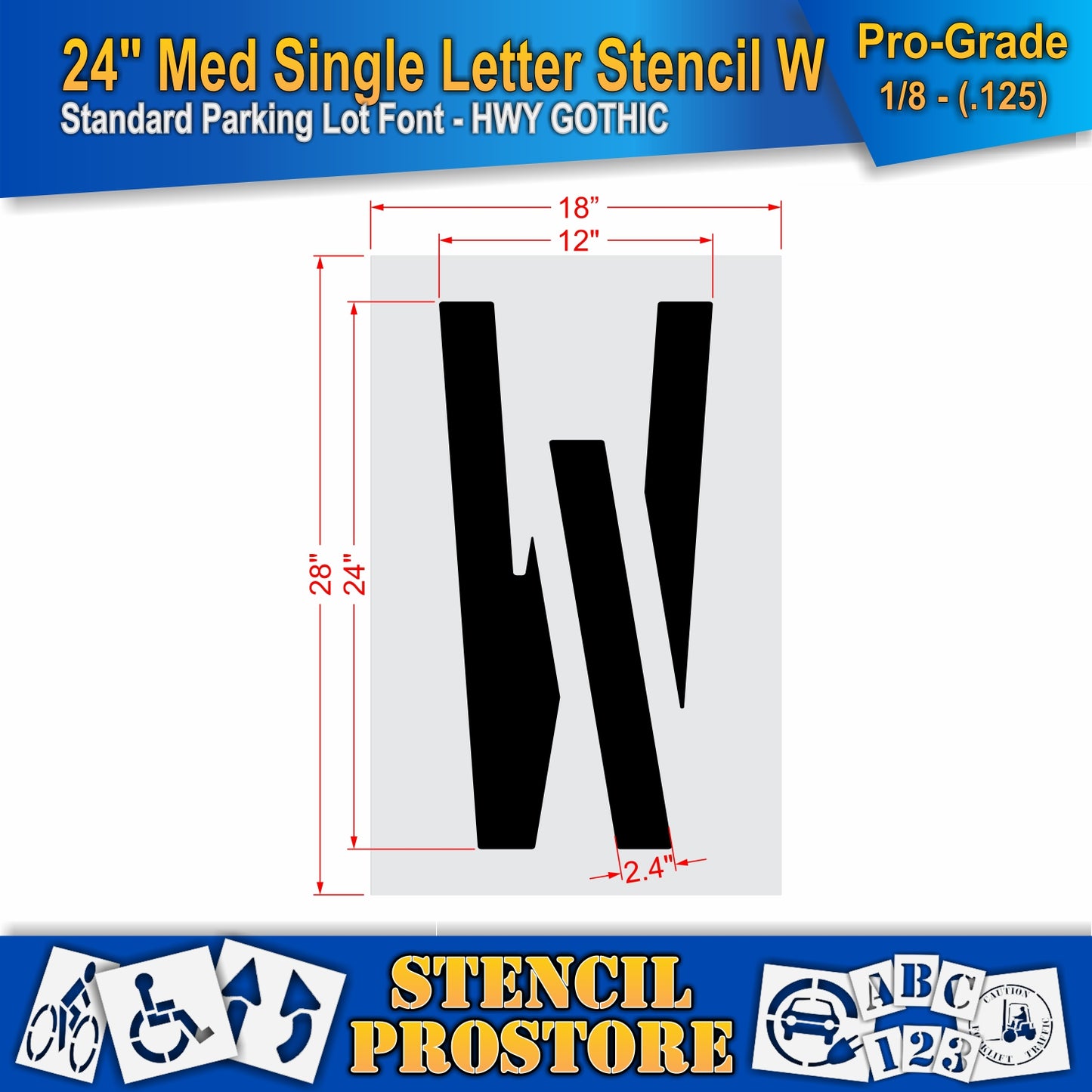 24" Medium Alphabet Kit Stencil