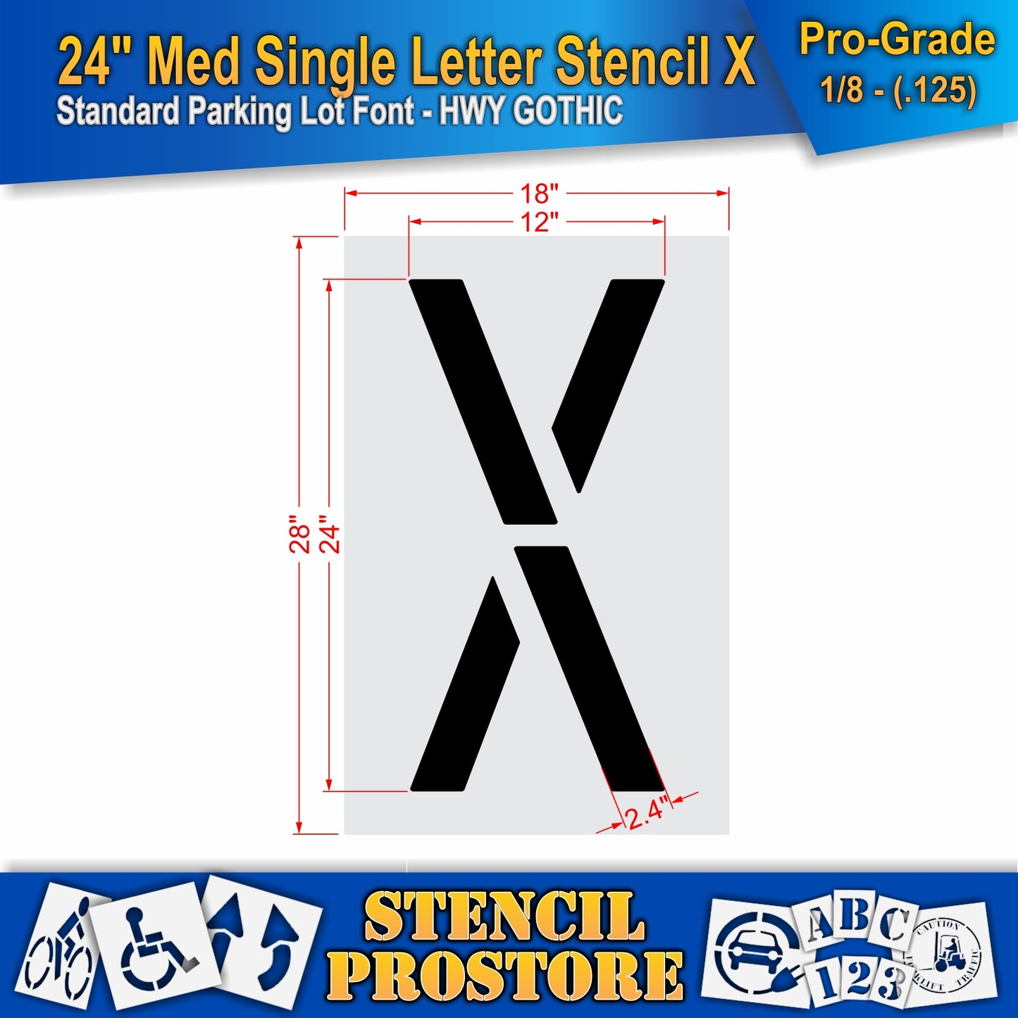 24" Medium Alphabet Kit Stencil