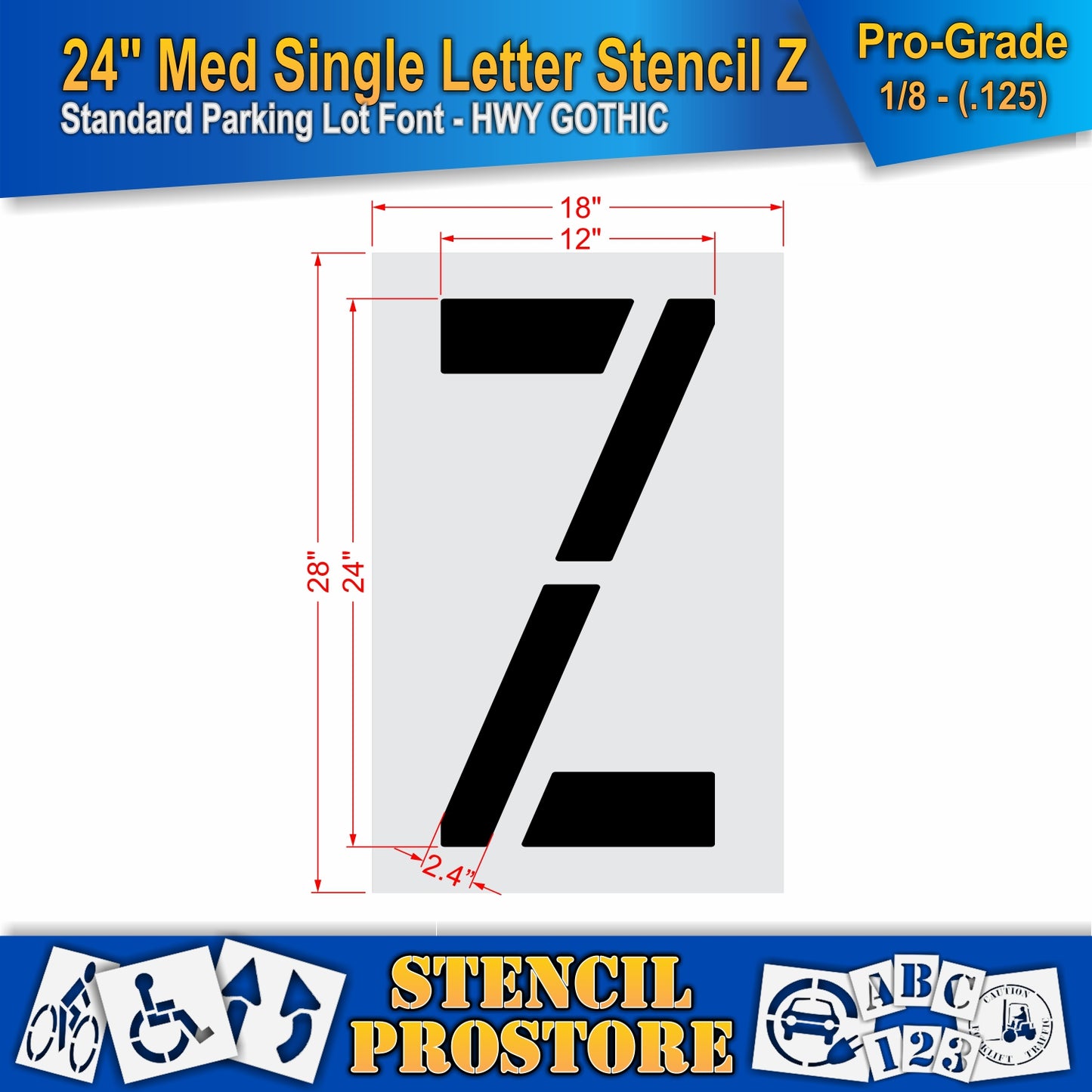 24" Medium Alphabet Kit Stencil