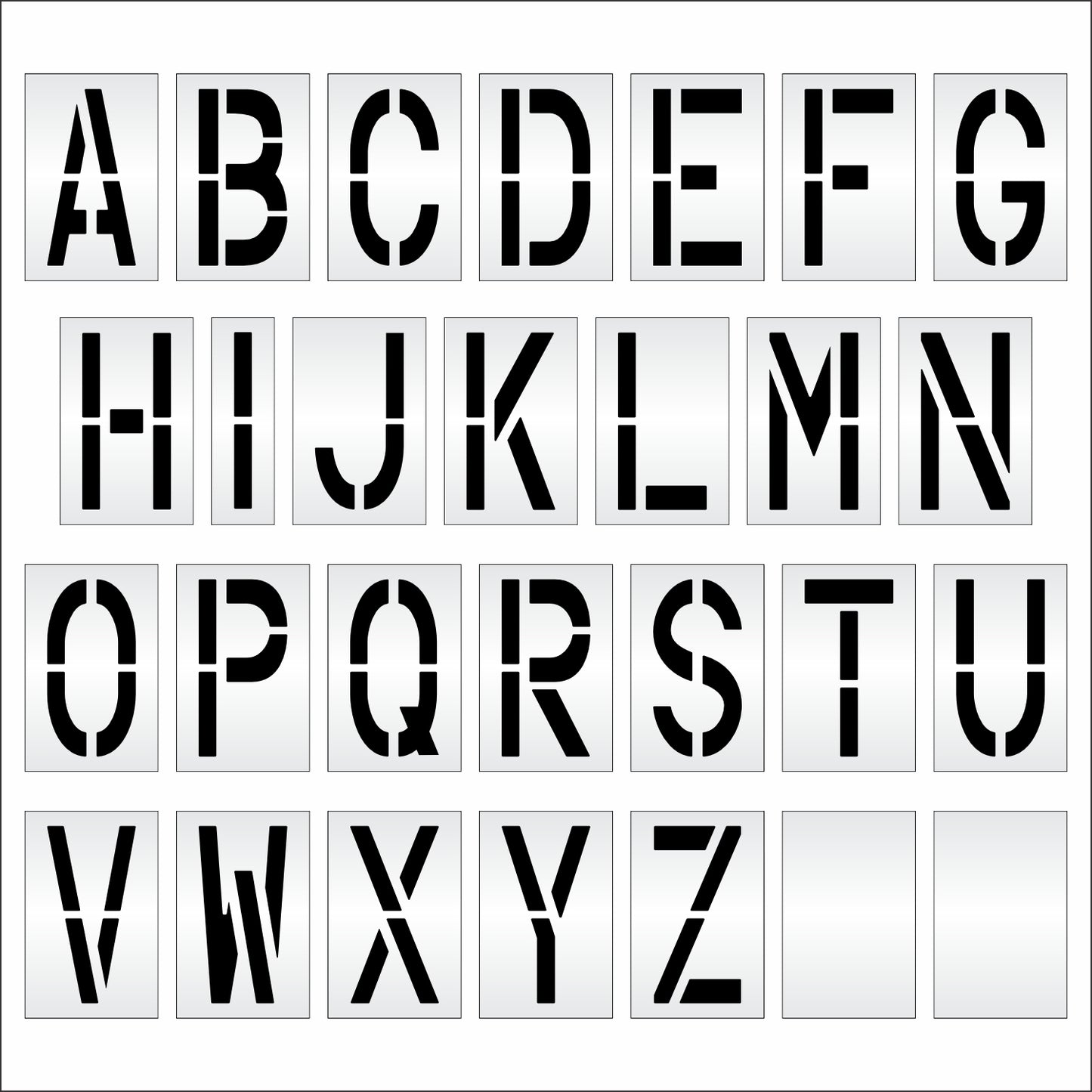 graphic image of 24" medium alphabet kit full set A-Z with 2 blanks