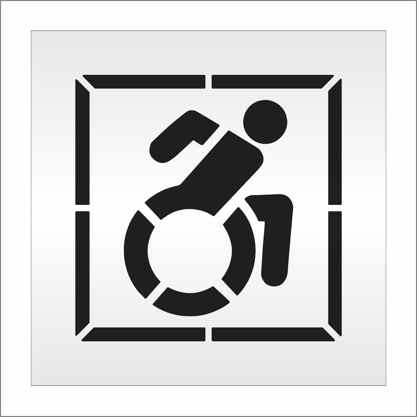 20 Inch NYSDOT Accessible Icon with Border Pavement Stencil – ADA-Compliant Stencil for Parking Lots