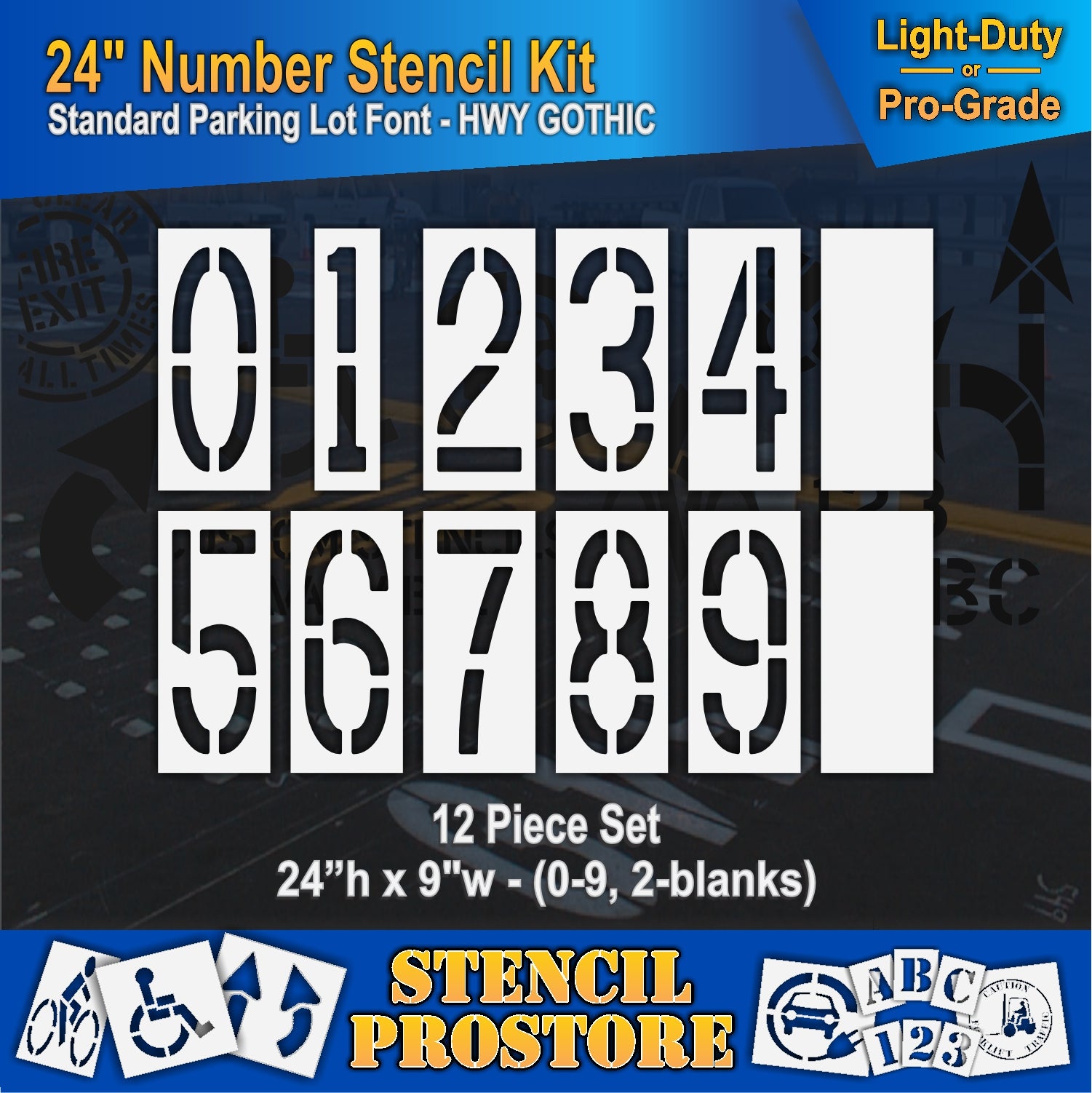 graphic image of 24" number stencil kit full set 0-9 with 2 blanks